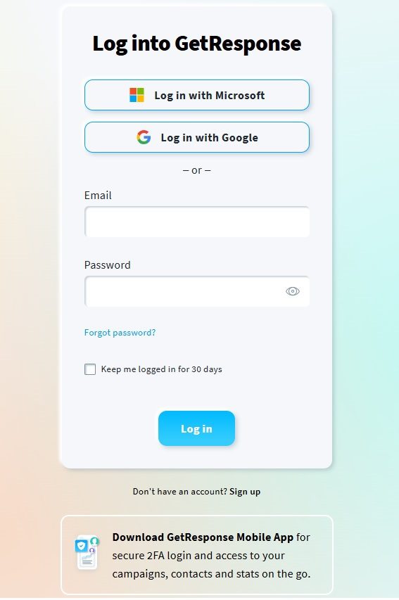 Get Response mobile application Get Response mobile application
