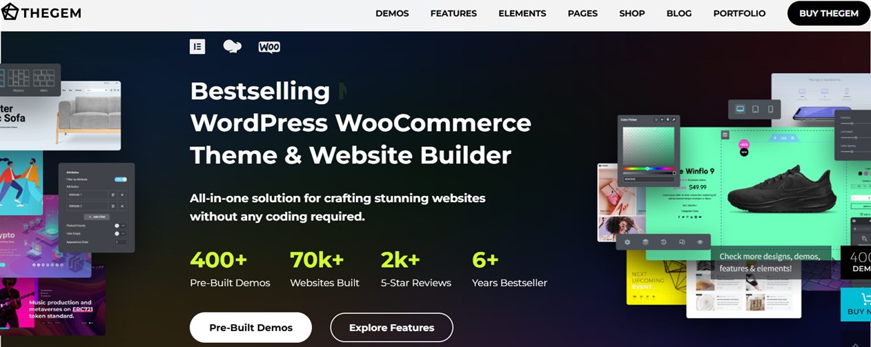 TheGem theme Screenshot of TheGem Envato WordPress theme homepage demo – Creative Multi-Purpose & WooCommerce WordPress Theme