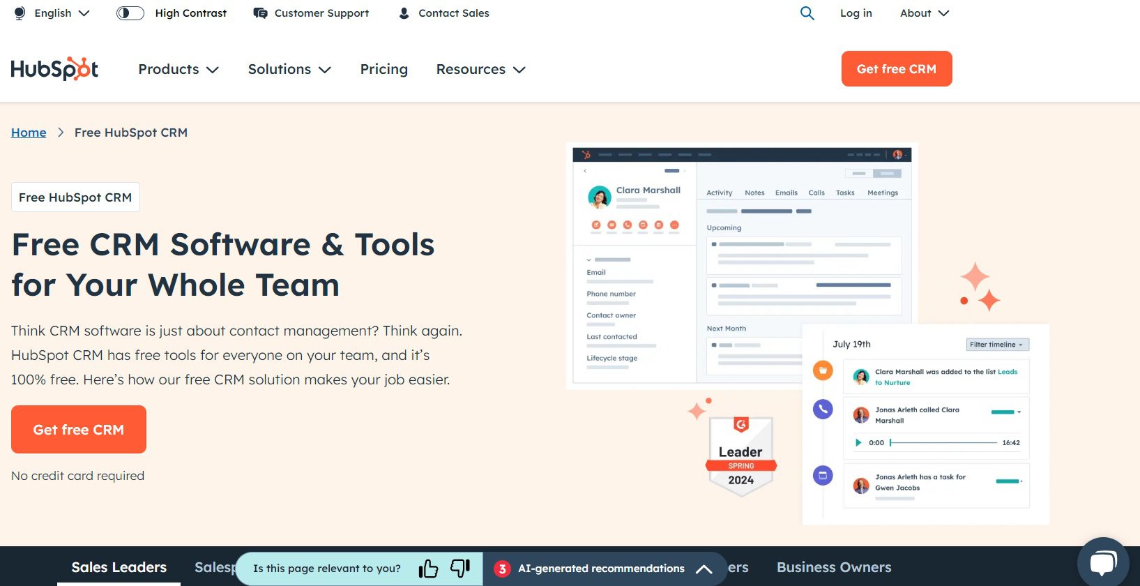 HubSpot CRM software