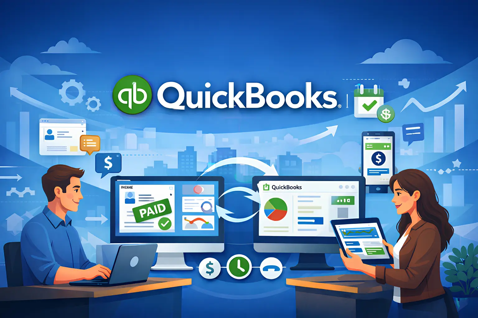 image illstrating crm software that integrates with quickbooks